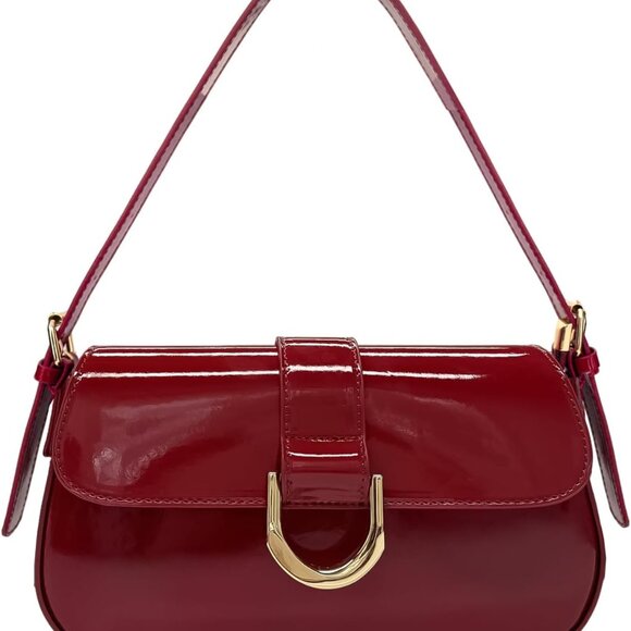 Handbags - Small Red Shoulder Bag for Women Vintage Crossbody Hobo Clutch Trendy Y2K
